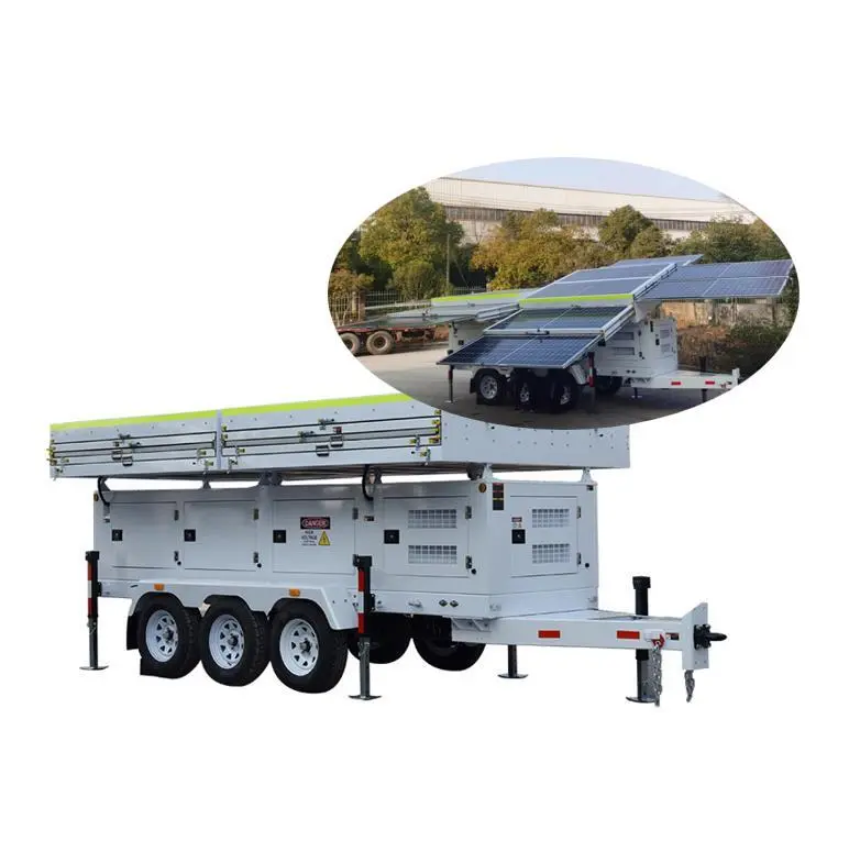 5KW Off Grid Solar Mobile Power Station Generator sleepwa vir tydelike elektrisiteit 1