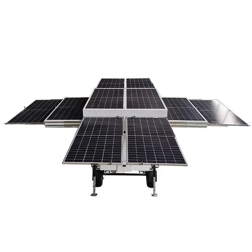 4600W hydraulisch heffend zonnepaneel dubbele as kogelkoppeling aanhangwagen krachtcentrale met 48000WH batterijen 1