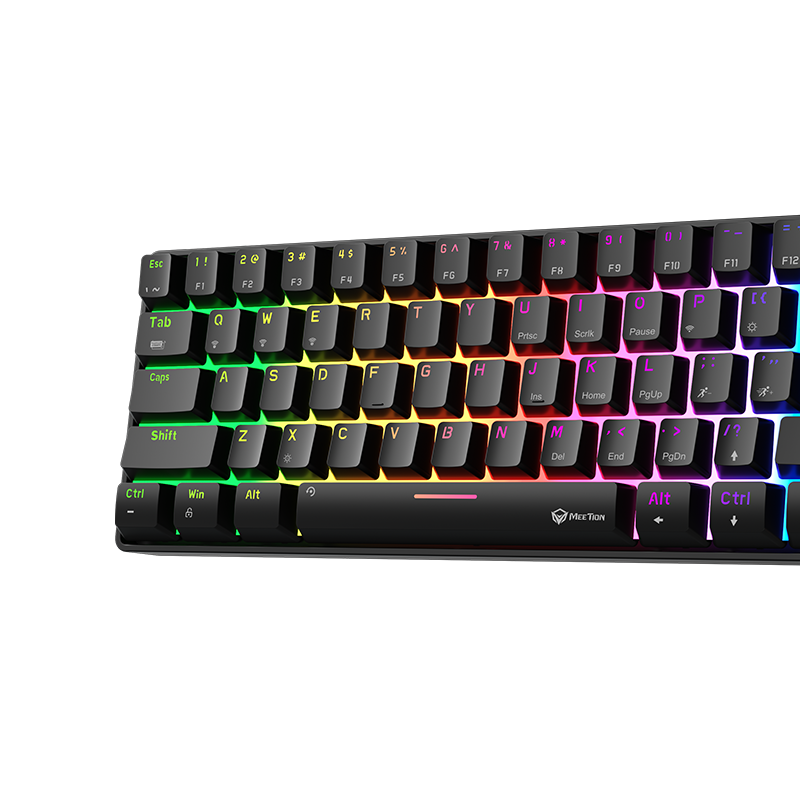 TECLADO GAMER MECANICO INALAMBRICO BLUETOOTH 60% MEETION MK005BT