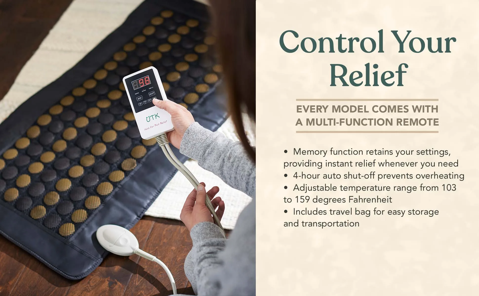 StartWarm Back Heating Pad With 126 Tourmaline Stones 9