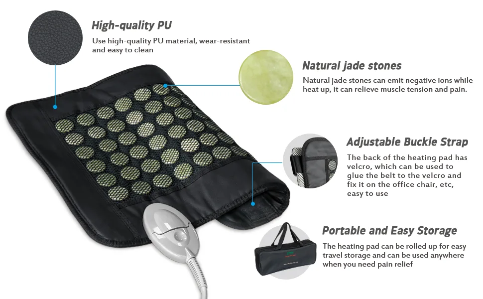 StartWarm Infrared Heating Pad For Back Pain Medium Jade Stone Heat Pad 10