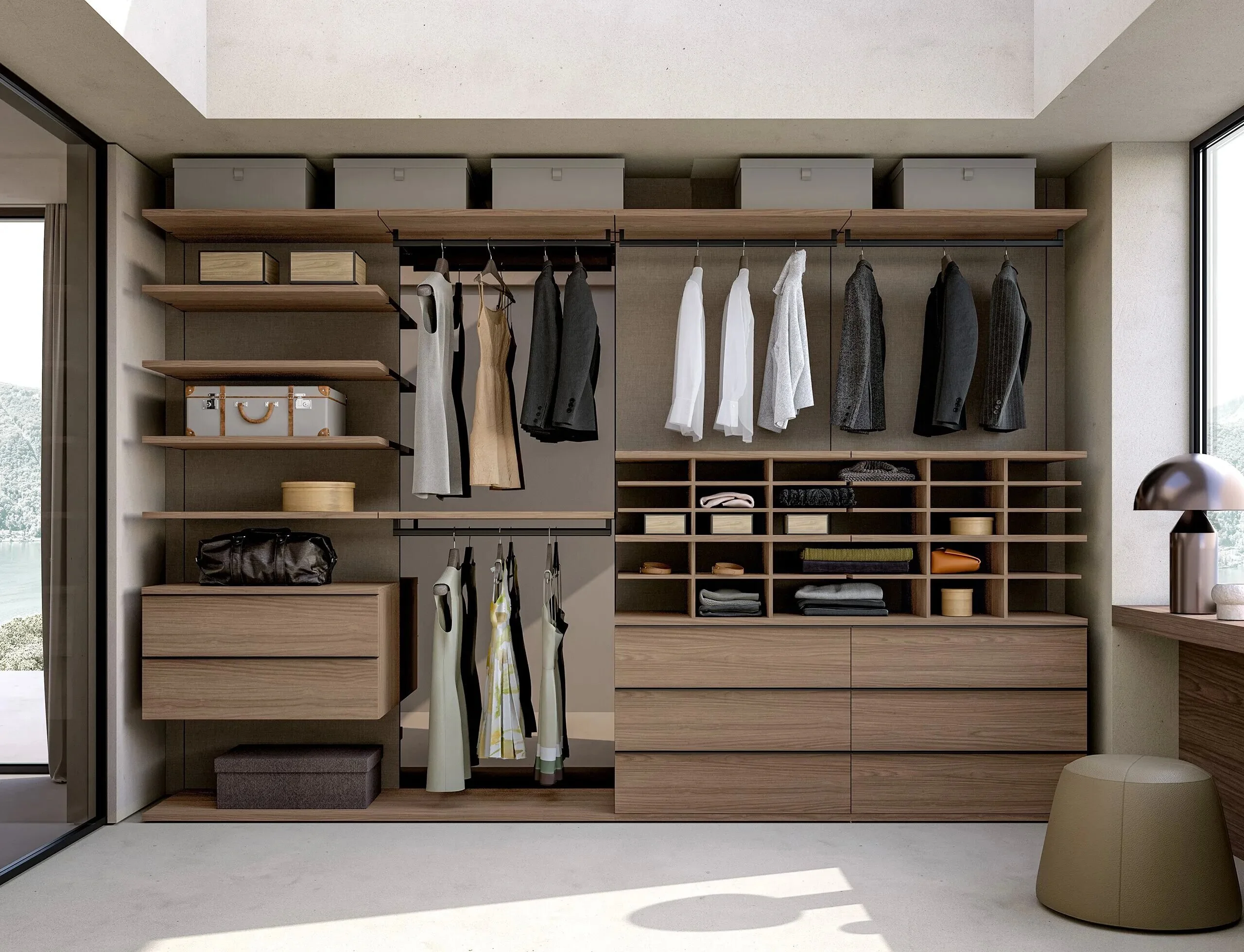 Armário moderno modular AllandCabinet com painel de MDF de grão de madeira para quarto 1