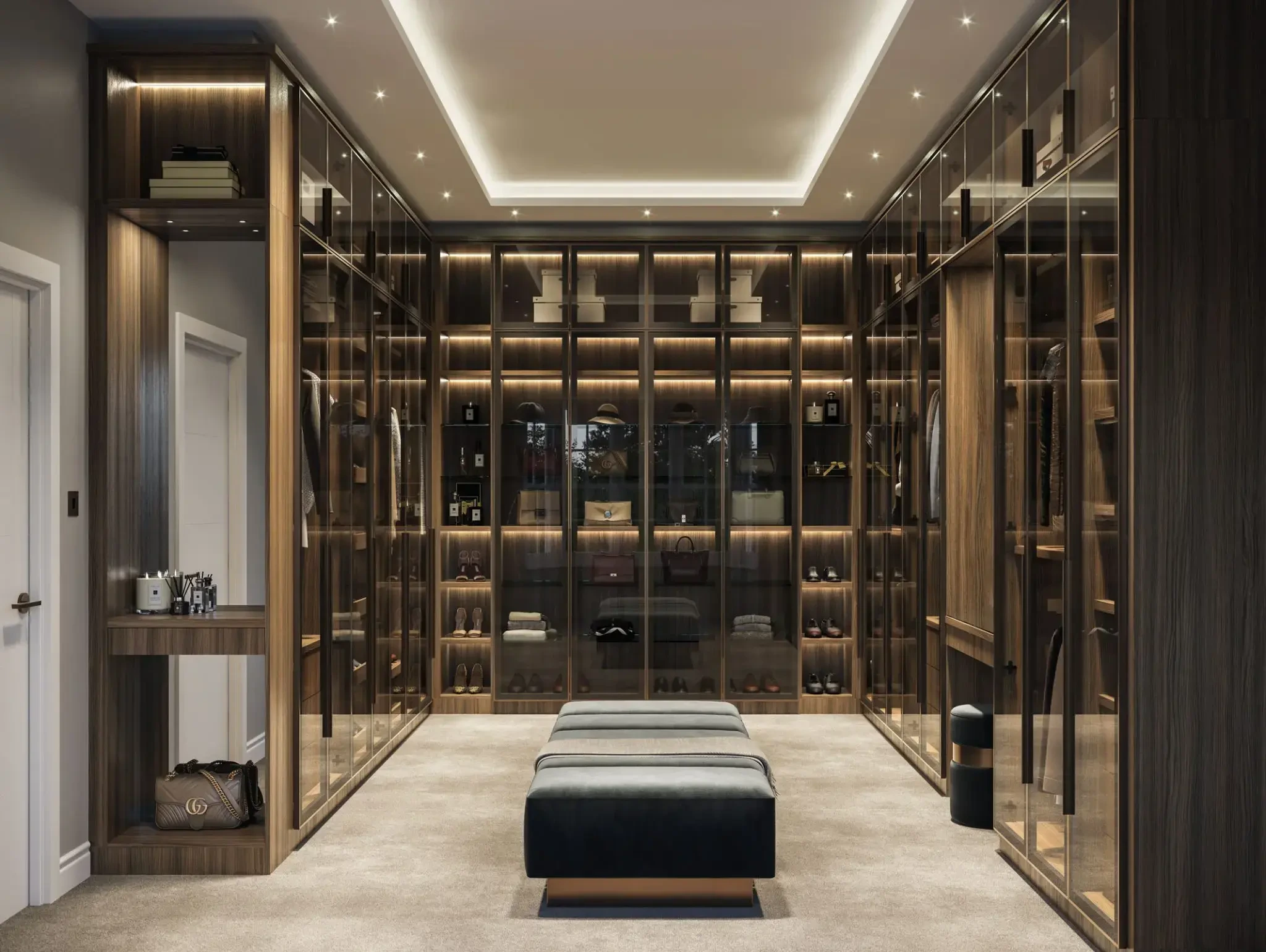 AllandCabinet سفارشی سازی سیستم های کمد دیواری لباس های مدرن کابینت های نگهداری لباس های CET سازمان دهنده مبلمان اتاق خواب 1