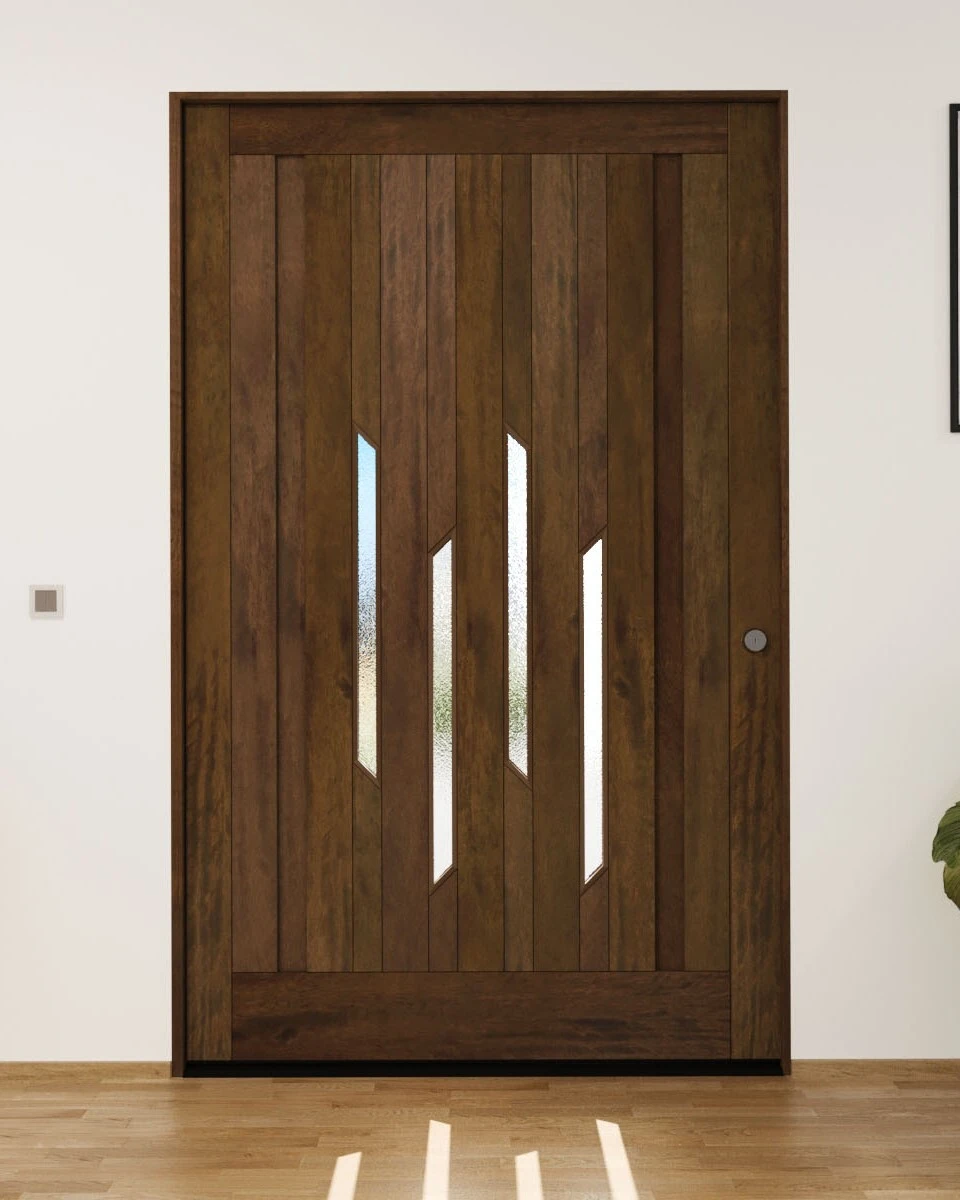 AllandCabinet Shaker Contemporary Modern Pivot Door Mahogany With Grain Texture Pattern 1
