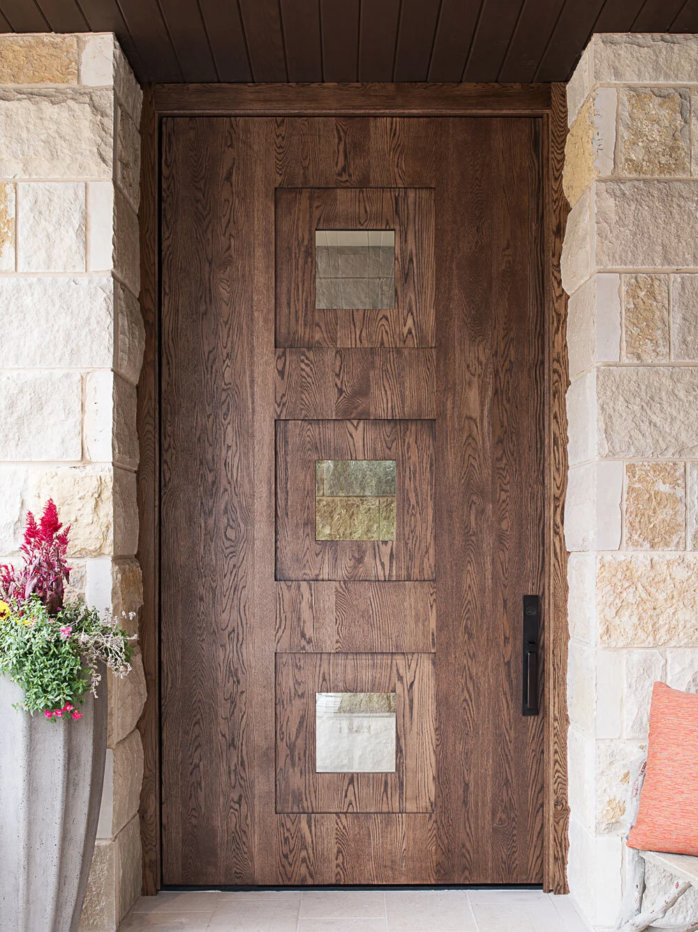 AllandCabinet High Quality Luxury Wooden Doors For House Modern Solid Wooden Entry Swing Doors Exterior 1