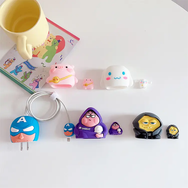 Wholesale Custom Data Cable Protective 3d Cartoon Angkop Para sa Fast Charging Cable Protective Cable Protector 1