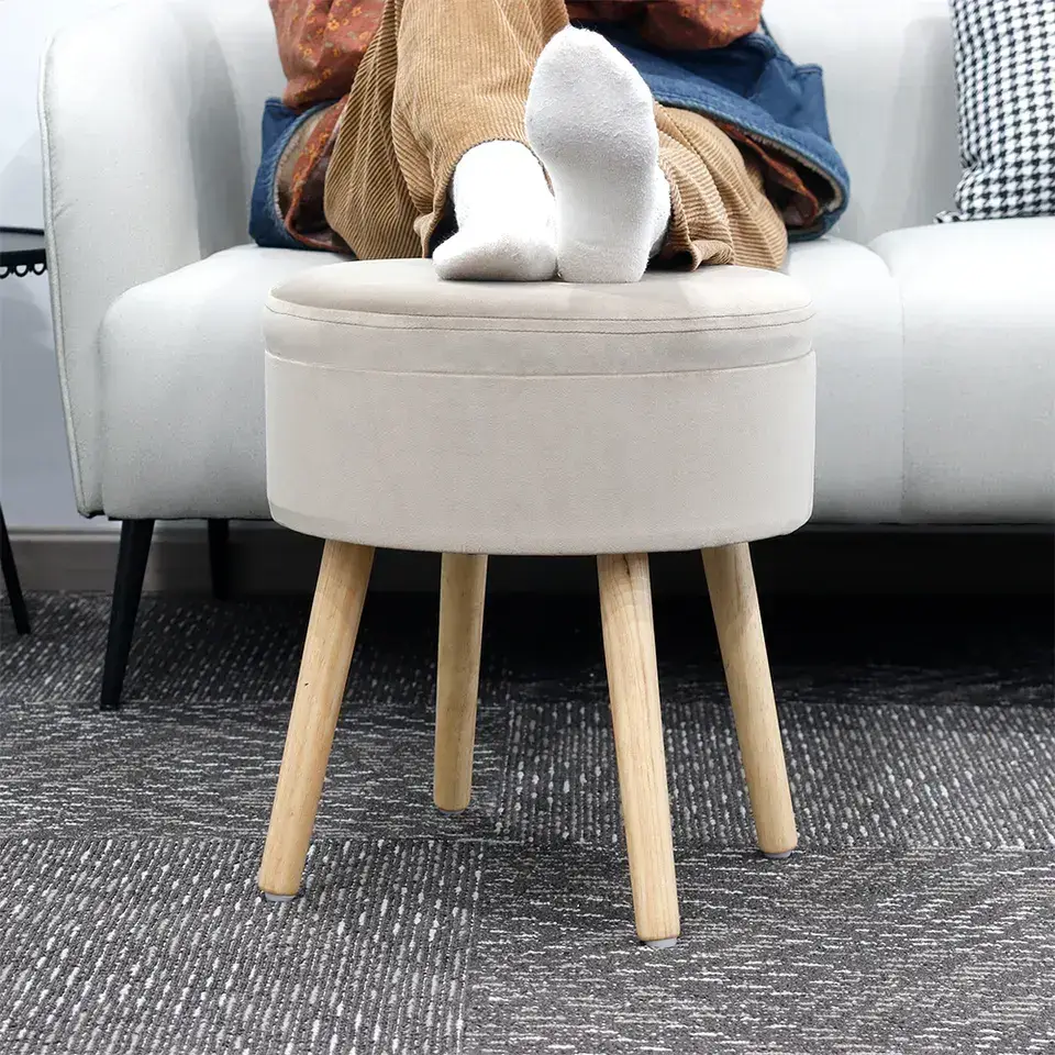 Round Storage Pouffe 23.50 * 23.50 * 55.00 Cm/2.79kgs/1pcs - - NEW IMAGE 6
