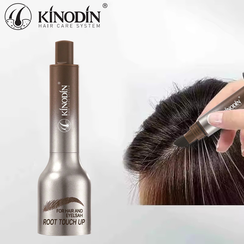 Caneta de retoque de raiz de tintura de cabelo à prova d'água 12 cores em bastão de sombra para linha fina 1
