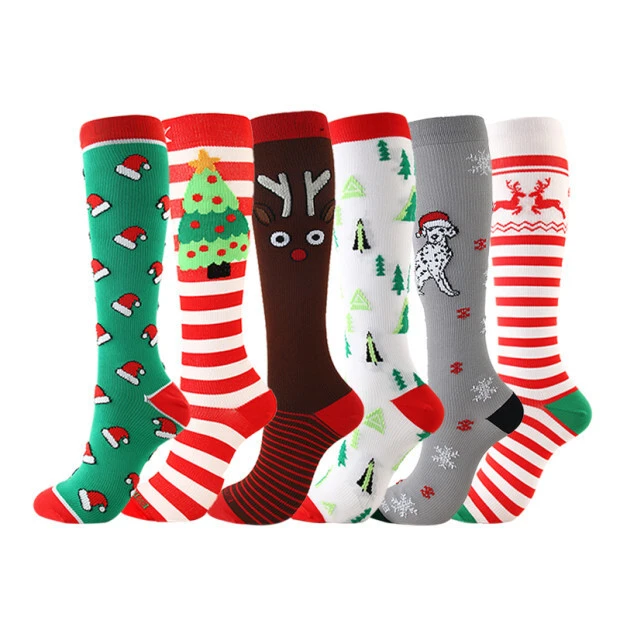 Christmas Compression Socks for Women Men Snowman Thigh High Sport Unisex 1