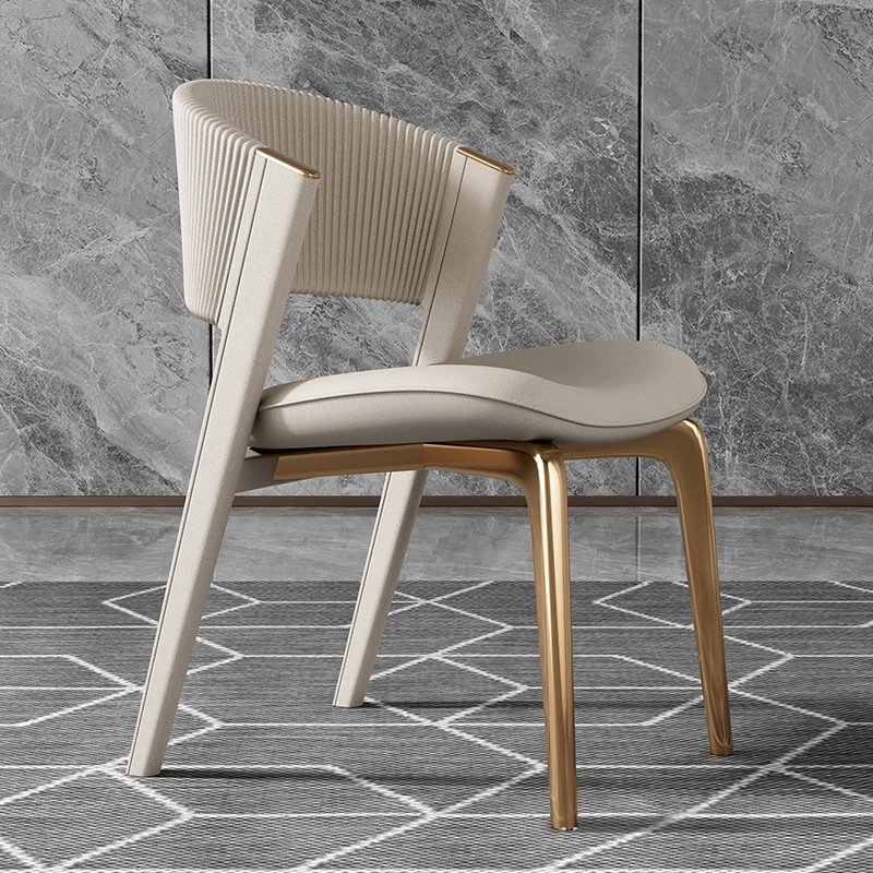 Kursi Makan Kursi Samping Kulit Sintetis Mewah Nordic Kursi Ruang Tamu Modern Set Furnitur Ruang Makan untuk Makan 1