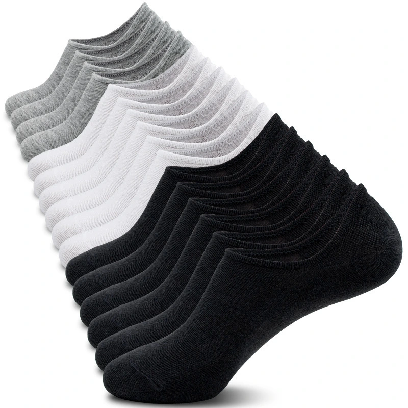 Mens Cotton Pure Color Socks with Custom Logo - Comfortable Breathable Invisiblesocks 1