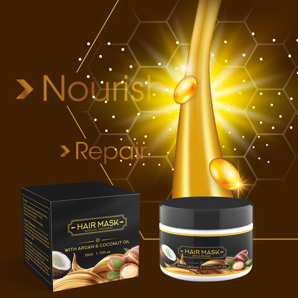 Mascarilla capilar orgánica a base de hierbas naturales para reparar el cabello largo 3