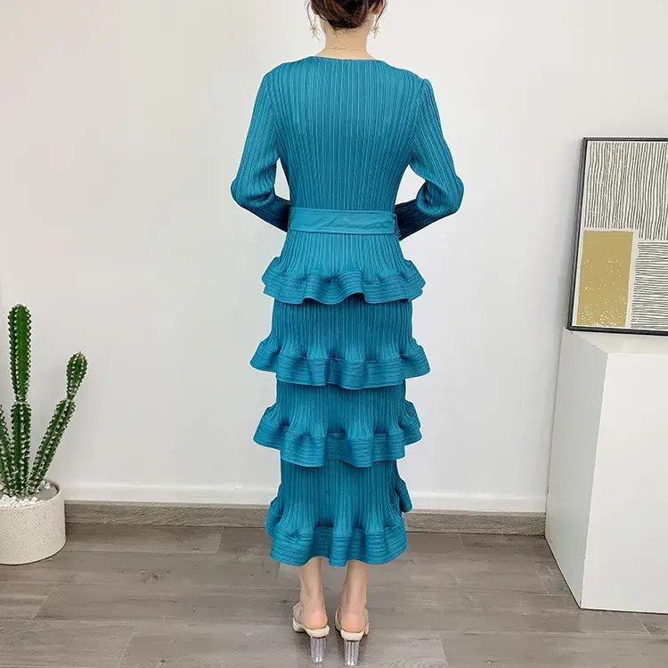 Gold Pleated Gown Women's Clothing Manufacturers by Pleats Clothing 4