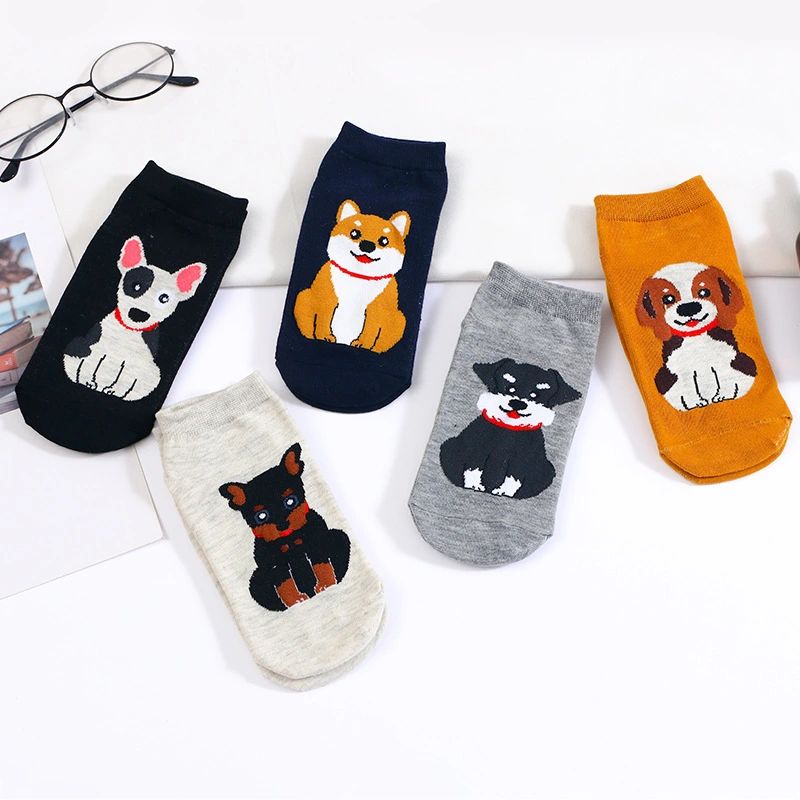 Dog Pattern Low Cut Cotton Ankle Socks for Girls and Women 1
