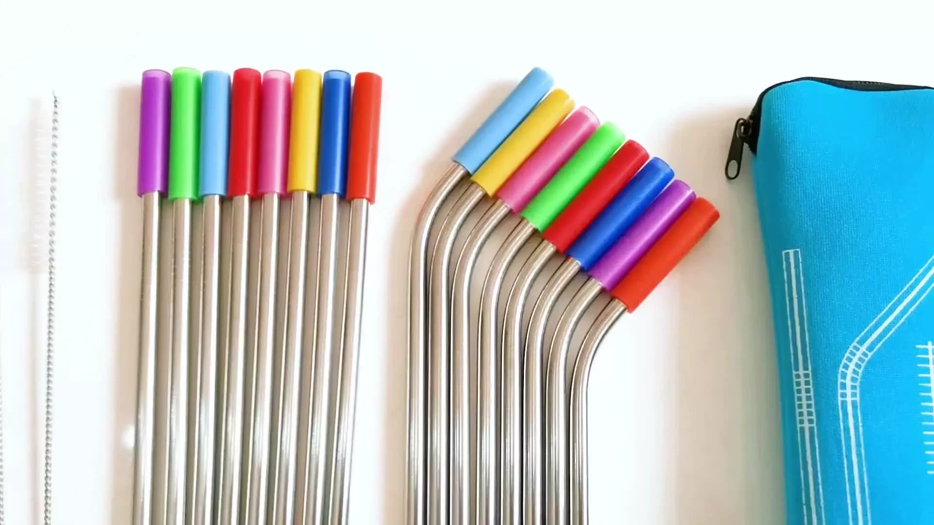 Reusable Condom Straw Metal Straws Set Silicone Straw Drinking With Silicone Tip 1