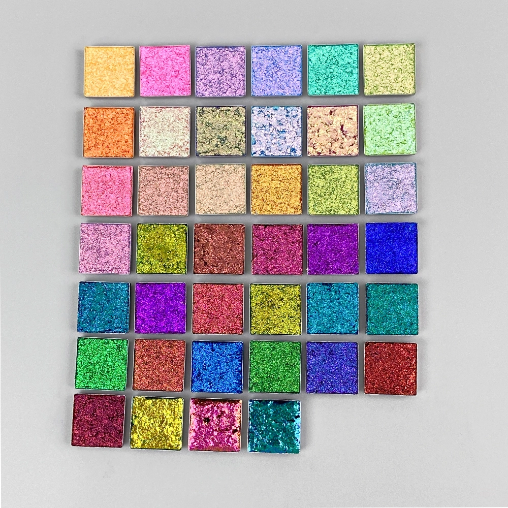 Mlm Custom Makeup 40 Colors Glitter Eye Shadow Private Label Magnetic Chrome Makeup Single Metallic Pressed Chameleon Eyeshadow 1