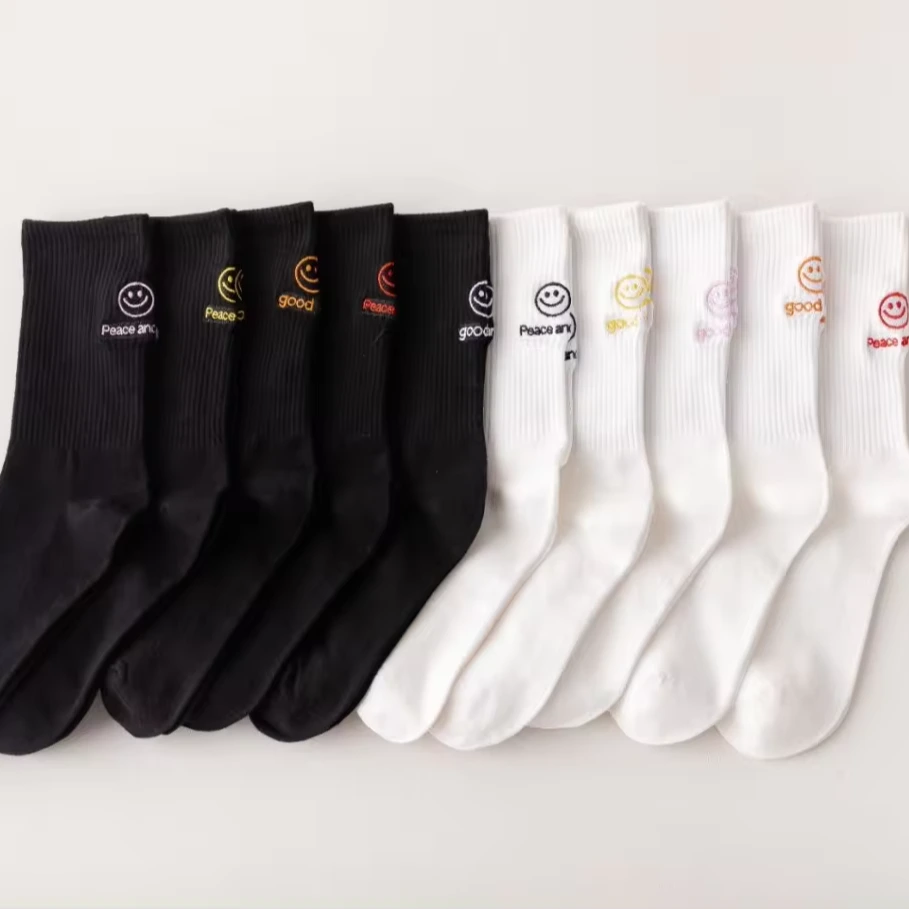 Smiley Face Unisex Knitted Socks for Happy Men and Women 1
