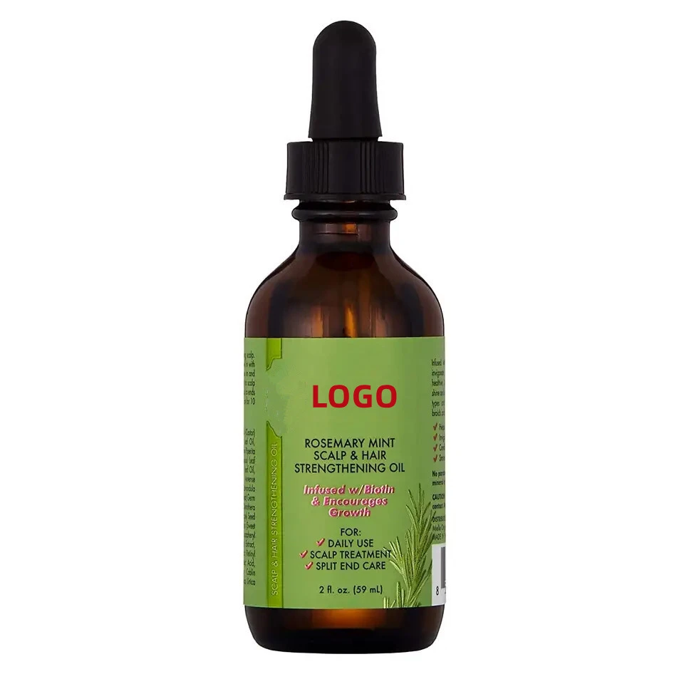 Aceite orgánico fortalecedor del cabello del cuero cabelludo de menta y romero con biotina - Fomenta el crecimiento del cabello 1