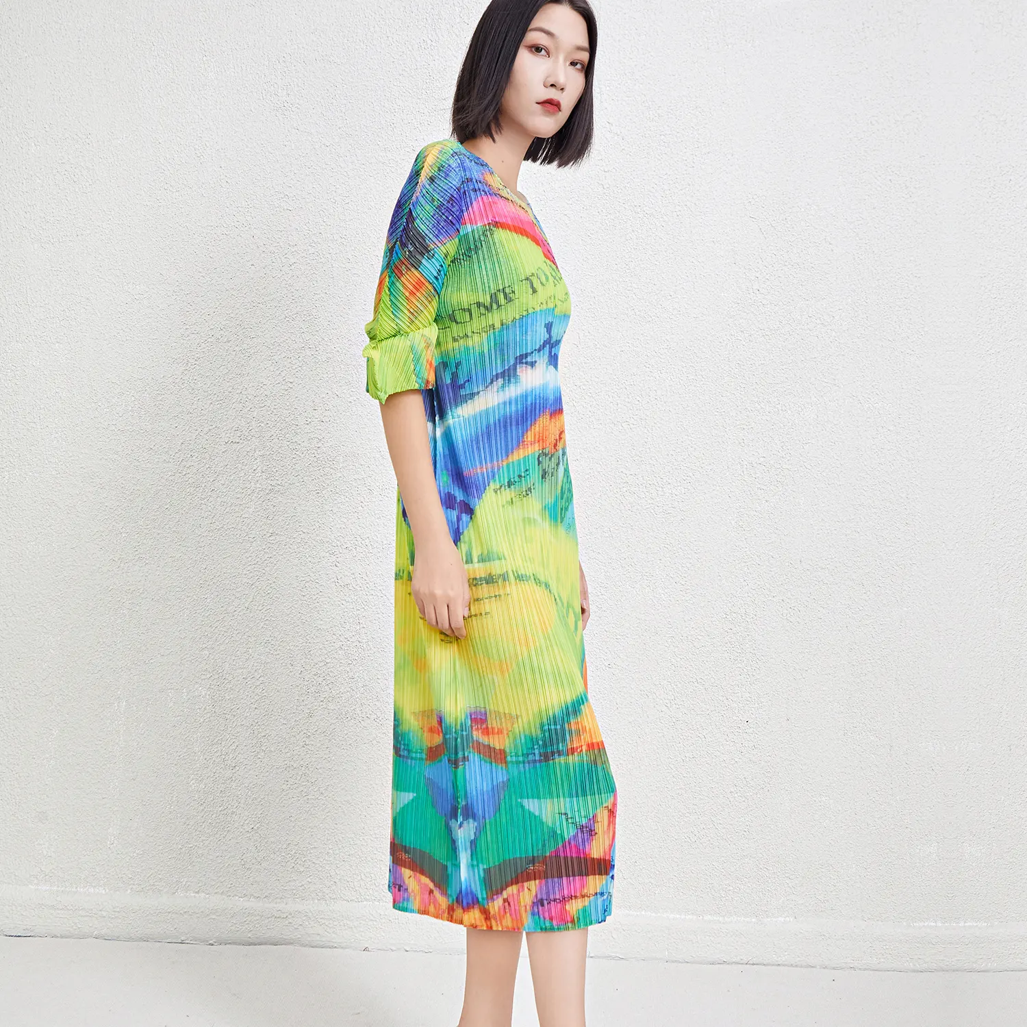 Green Pleated Gown 3-7working Days - - Pleats Clothing 5
