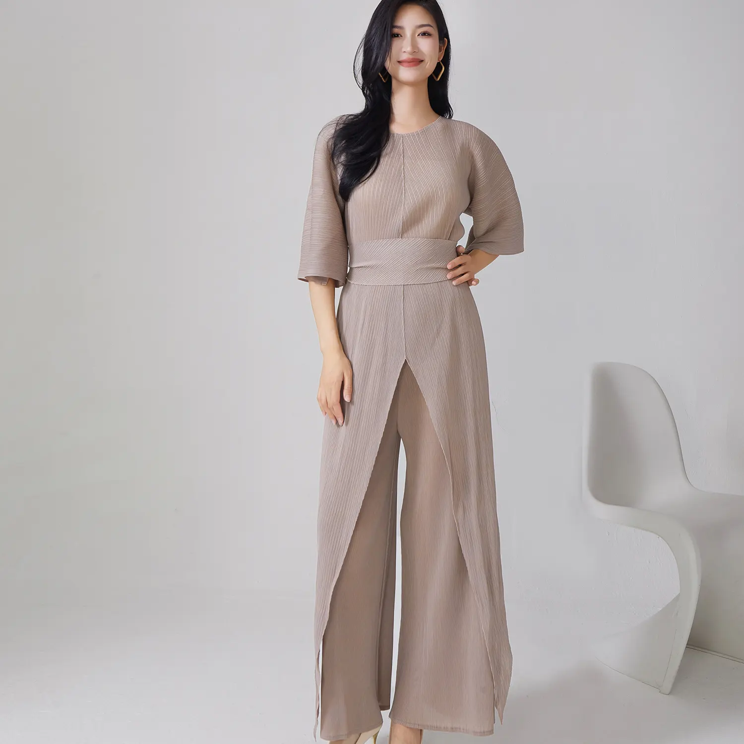 Pleated Peplum Jacket Accept Customized Color by Pleats Clothing 7