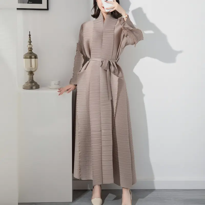 White Pleated Gown Color by Pleats Clothing 4