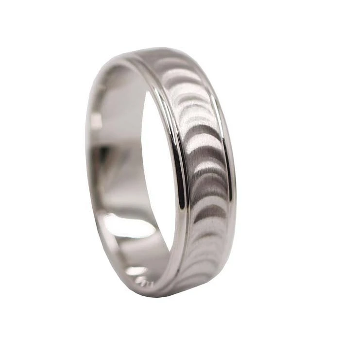 Bague de mariage en platine pour hommes avec moissanite de 5 mm - Couleur définie, ronde, hip hop 1