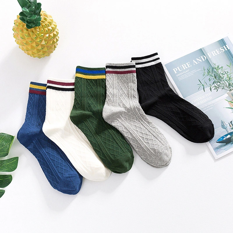 Custom Double Needle Dress Business Socks for Men 1