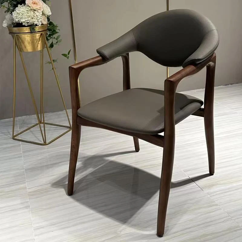 Furnitur Mewah Nordik Modern Produk Baru Kursi Makan Kayu Solid Set Tas Lembut Restoran Rumah Toko Kafe Hotel Kayu 1