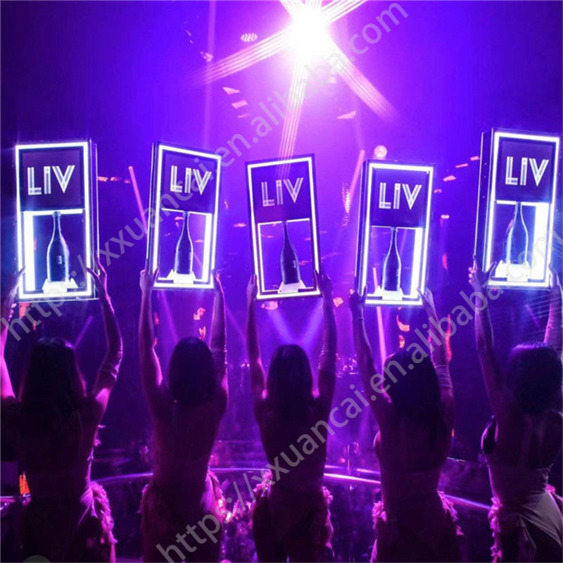Rechargeable LED Champagne Bottle Presenter With Customizable Lights 7