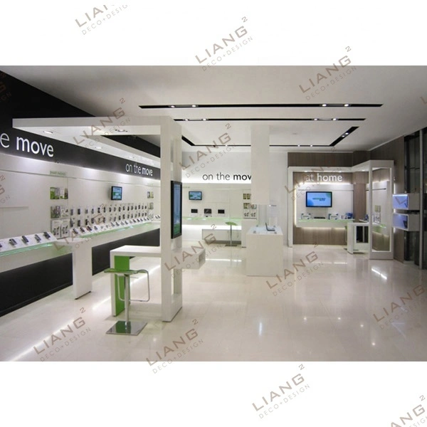 New Design Digital Store Interior Decoration Shop Display Showroom Mobile Shop Mobile Counter 1