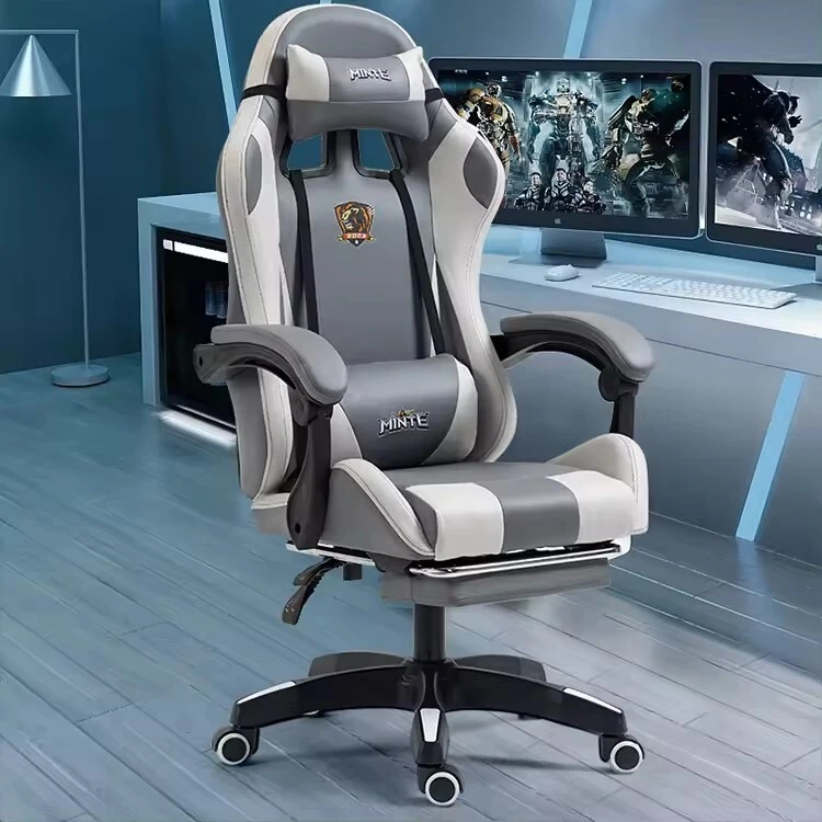 Kursi Gaming Balap Ergonomis Kustom Berkualitas Tinggi Komputer Pvc Silla Gamer Dengan Fitur Putar Lumbar Dan Pijat 1
