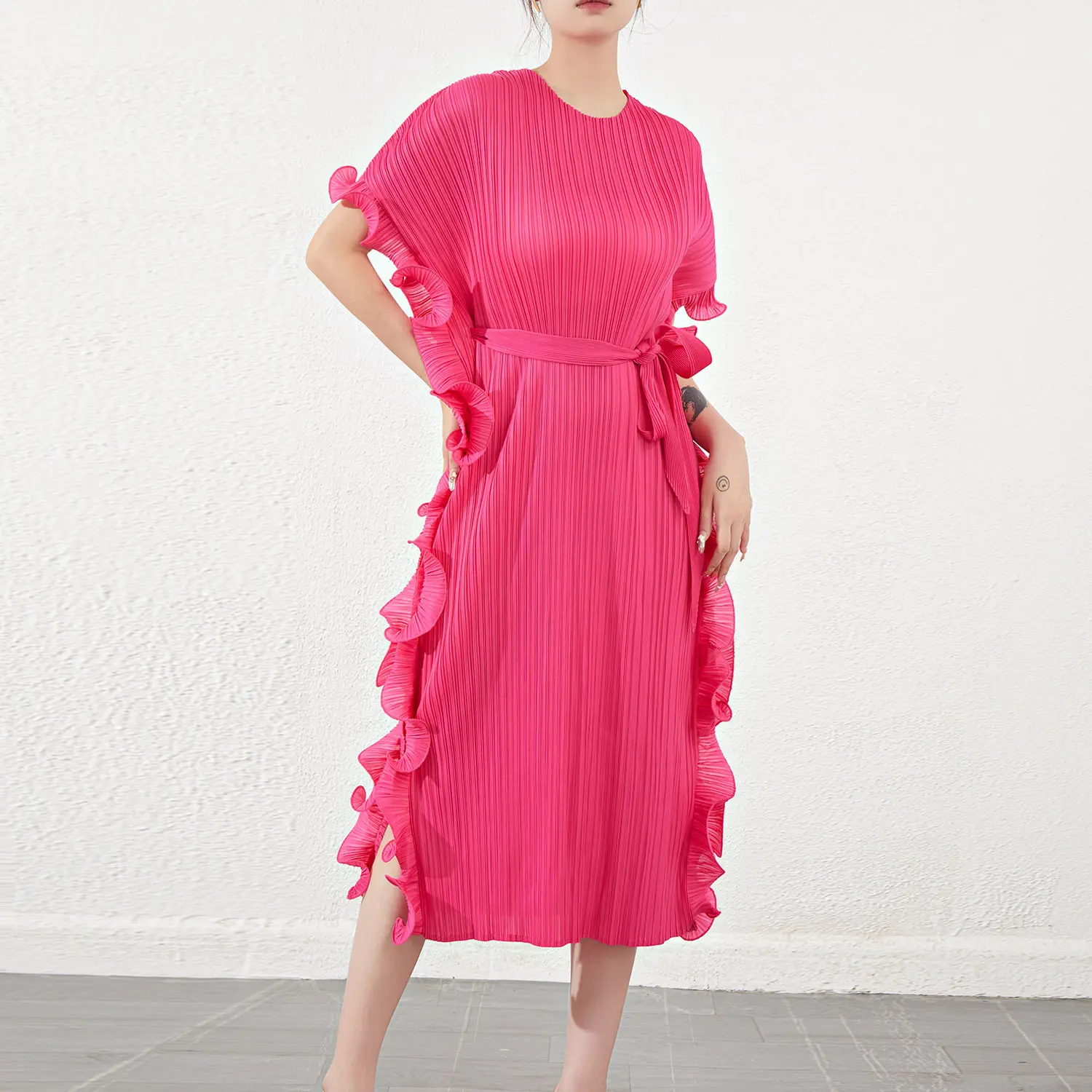 Sleeveless Pleated Gown Optional (You Can Buy Samples to Check the Quality Before Placing an Order) - - Pleats Clothing 2