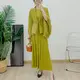Long Sleeve Pleated High Neck Gown Accept Customized Color - - Pleats Clothing 3