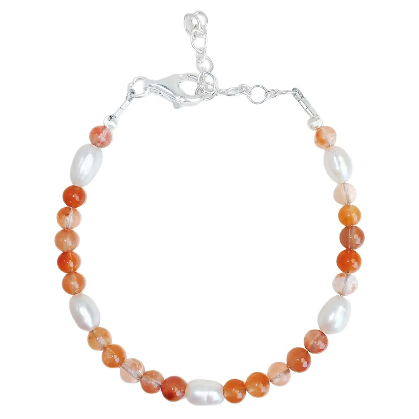 925 Silver Beads Natural Pearl Agate Bracelet Handmade Summer Fashion Jewelry Hot Selling 1