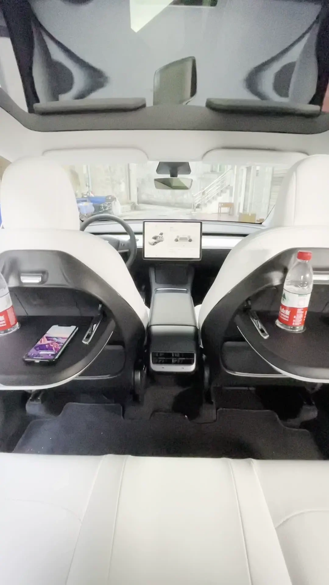 Car Rear Table Of Seat Car Interior Manager With Wireless Charger For TESLA MODEL Y / 3 Car Modify 1