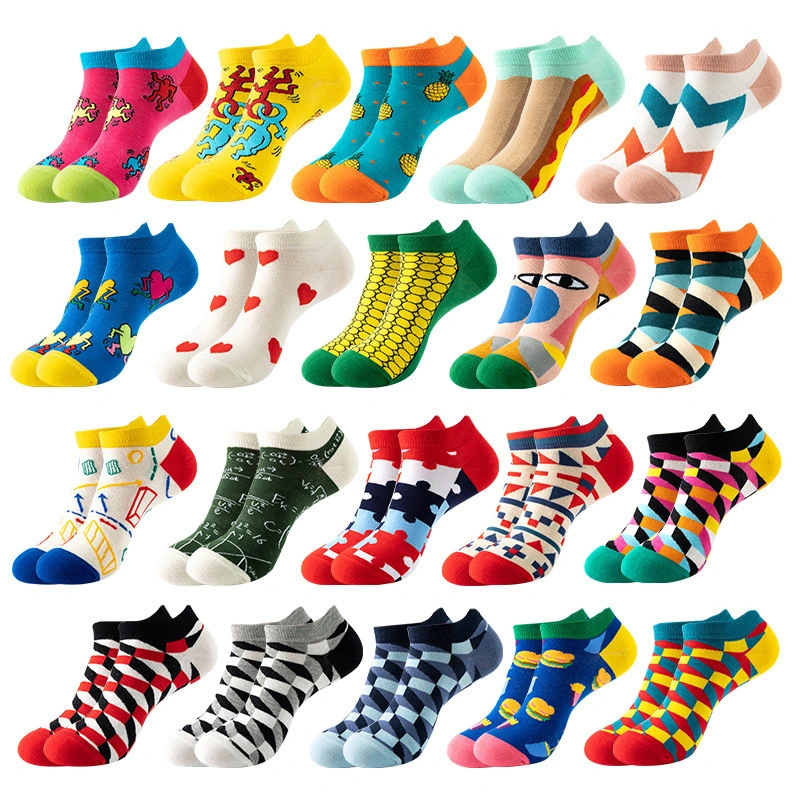 Chaussettes joyeuses en coton coloré pour hommes et femmes, logo personnalisé, taille unique 1