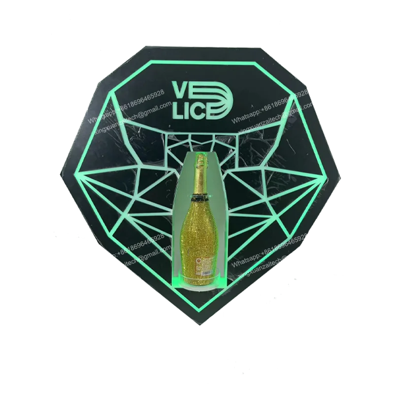 Adjustable LED Liquor Shelf with Diamond Bottle Presenter 1
