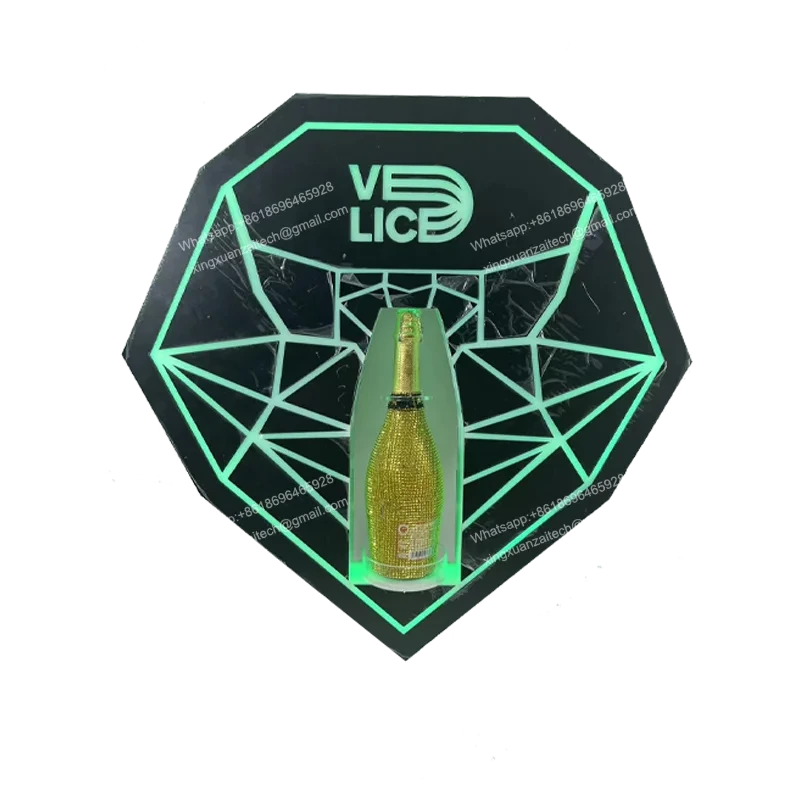 Adjustable LED Liquor Shelf with Diamond Bottle Presenter 1