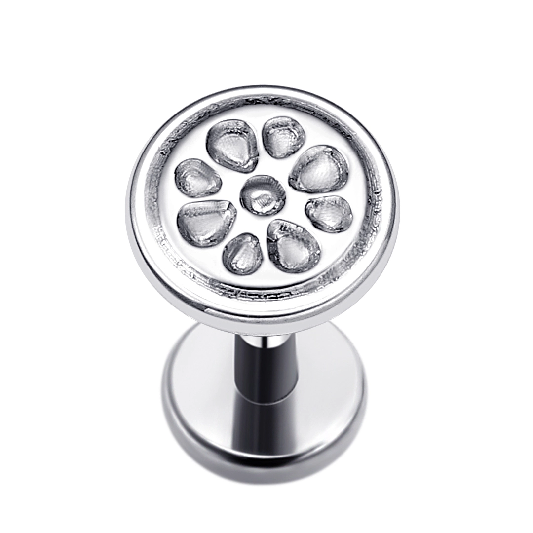Eternal Metal Astm F136 Titanium Lemon Shape Flat Lobe Helix Internally Threaded Labret Piercing Jewelry 1