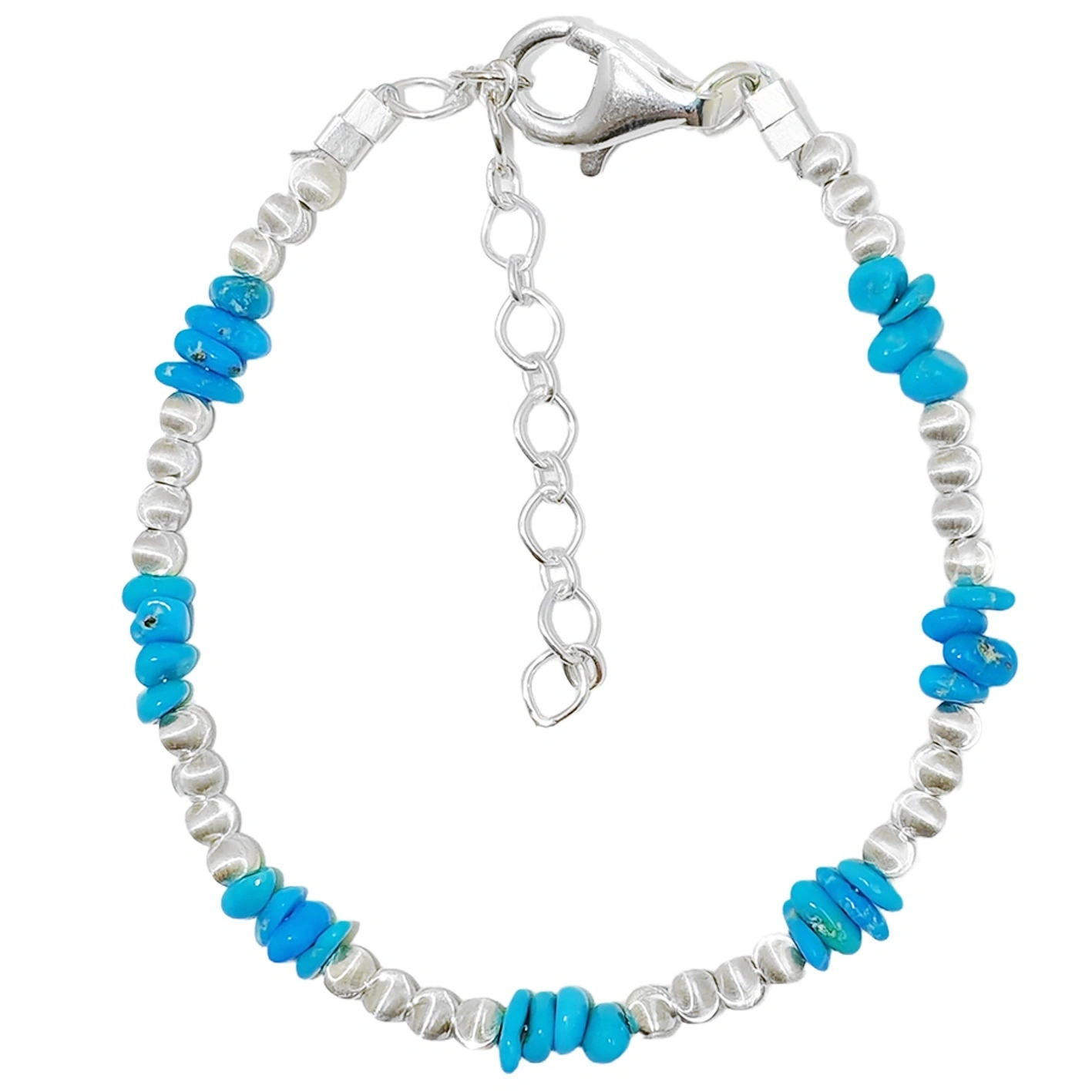 Faisean na mBan Cóireála Sterling Nádúrtha Bracelet Cruth Turquoise Bracelet Silver S925 Le coirníní Airgid 1