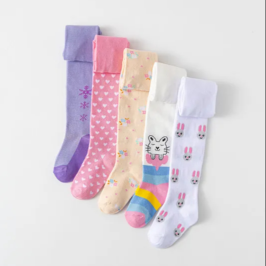 Cute Custom Knit Cotton Tights for Girls 0-10 Years 1