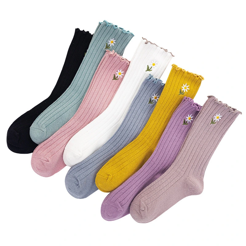 Custom Flower Embroidery Crew Socks for Women - Personalize Your Own 1