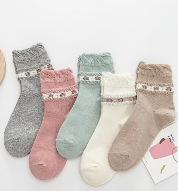 Custom Cotton Crew Socks for Women and Girls in Various Colors 1