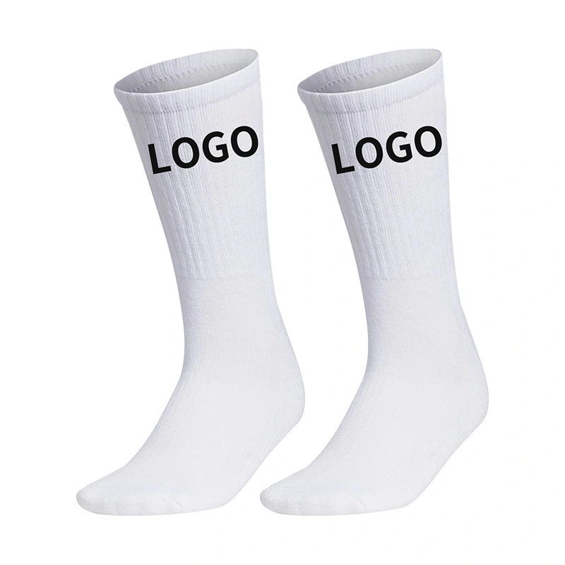 Calcetines personalizados con estampado de bordado de punto de equipo de poliéster y algodón 1
