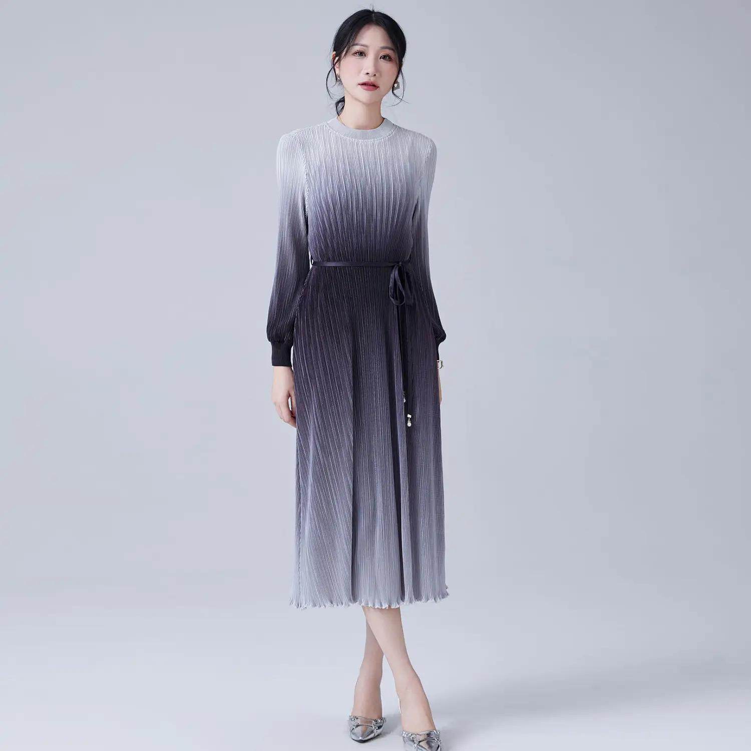 Net Pleated Gown 3-7working Days - - Pleats Clothing 3