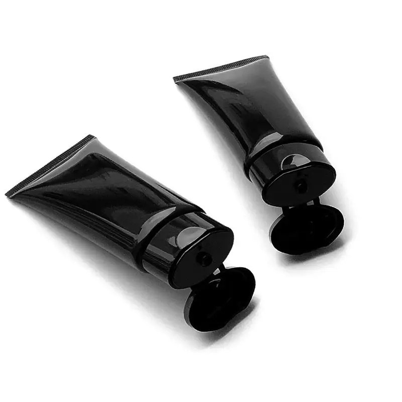 50ml Black Cosmetic Squeeze Tube Empty Cosmetic Hand Cream Packaging Container Flat Soft Tubes 1