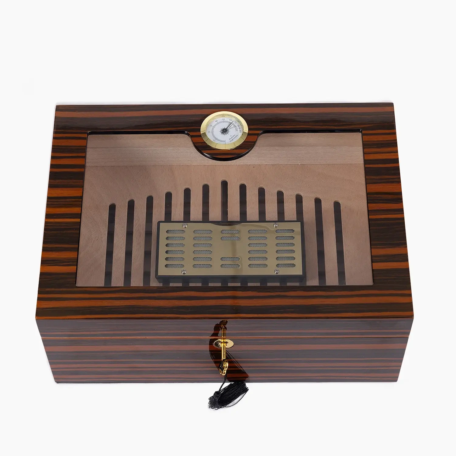 Luxury Humidor Cigar Box in Piano Lacquer with Wood Finish 1