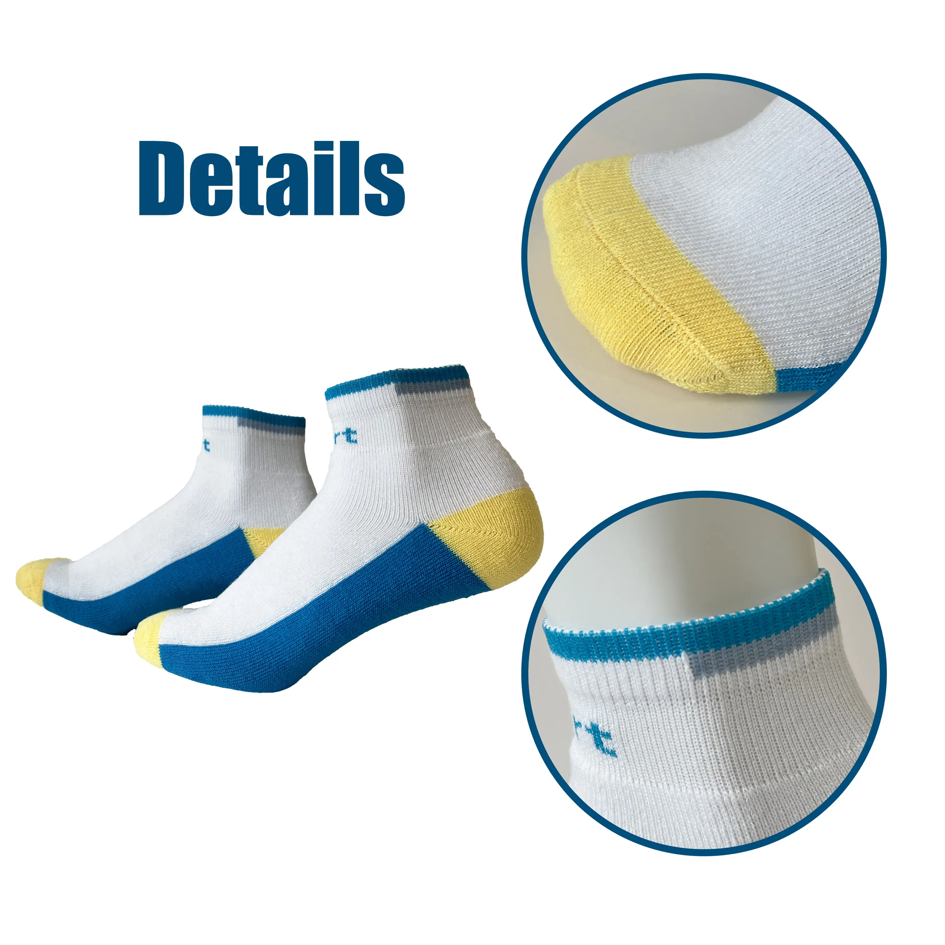 White Sports Socks for Men Thick by Huayang 3