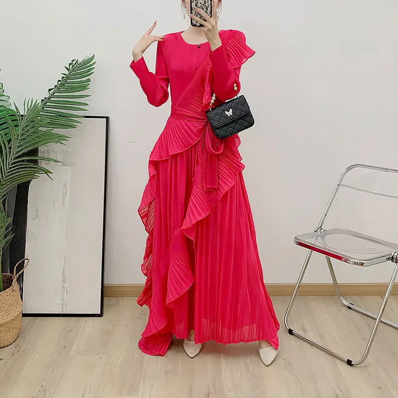 Long Pleated Gown Accept Customized Color by Pleats Clothing 3