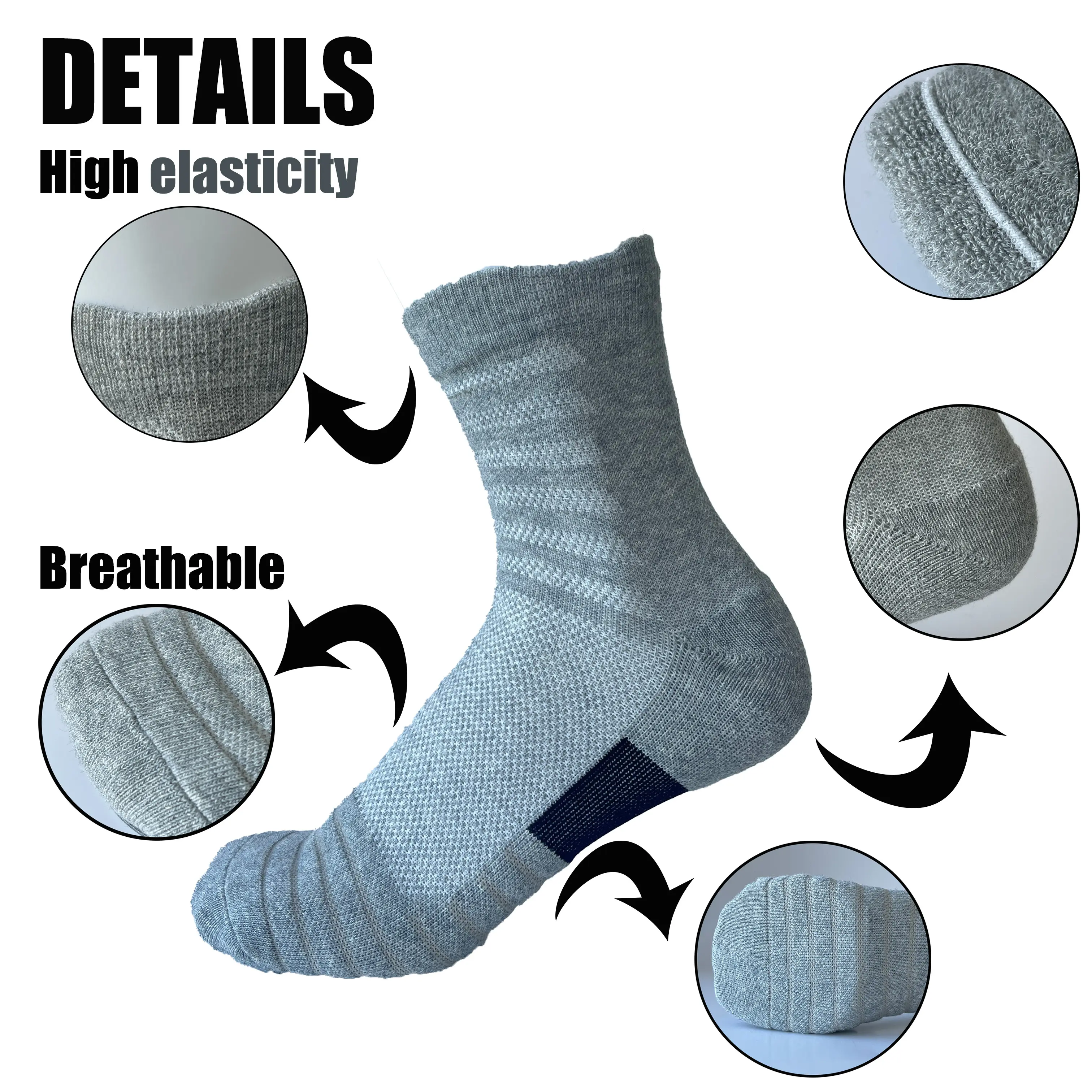 Mens Athletic Socks Black Sustainable by Huayang 4